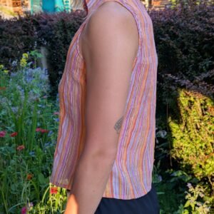 Ärmellose Bluse mit Spitzkragen Second Hand