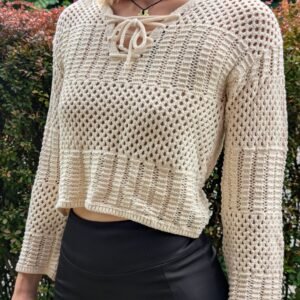 Gehäkelter Strickpullover Second Hand