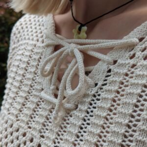 Gehäkelter Strickpullover Second Hand